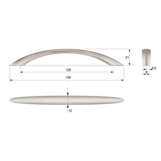 Nábytková rukojeť 128mm UZ04 - Satin (2) – Furnica