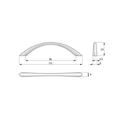 Nábytková rukojeť 96mm UZ02 - Satin (2) – Furnica