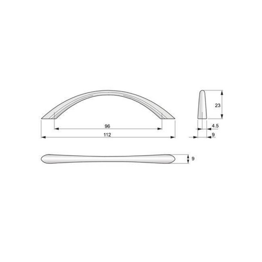 Nábytková rukojeť 96mm UZ02 - Satin (2) – Furnica