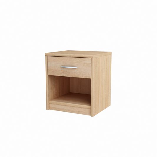 JULIA - Noční stolek - Stolík vedle postele s 1 šuplíkem - Sonoma dub H45cm Š39cm D35cm