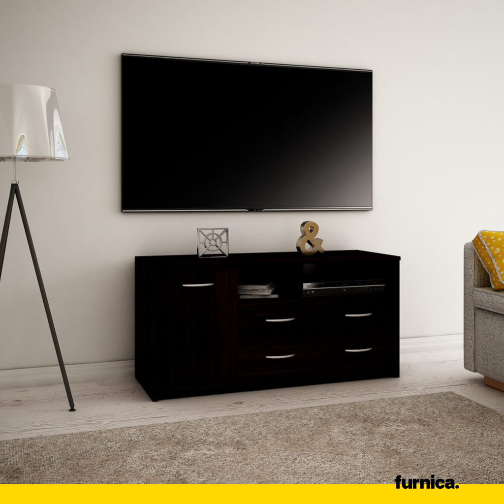 JULIA - TV stojan s 2 šuplíky a 1 dveřmi - wenge H55cm W110cm D41cm