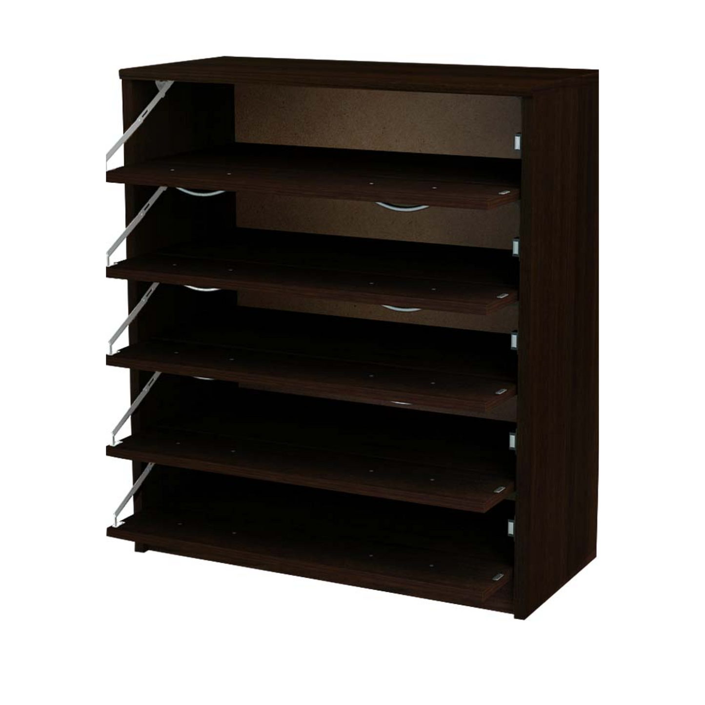 JULIA - Botník na boty - 5 úrovní úložného prostoru - Wenge H85cm W74cm D35cm