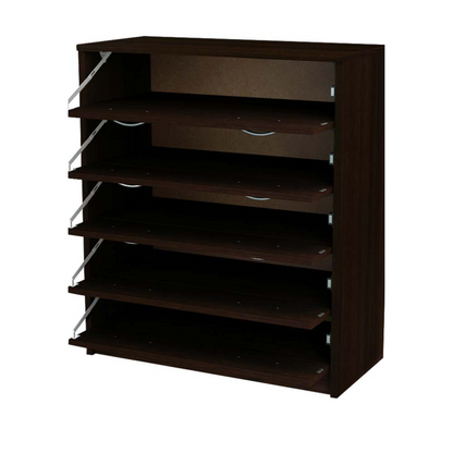 JULIA - Botník na boty - 5 úrovní úložného prostoru - Wenge H85cm W74cm D35cm