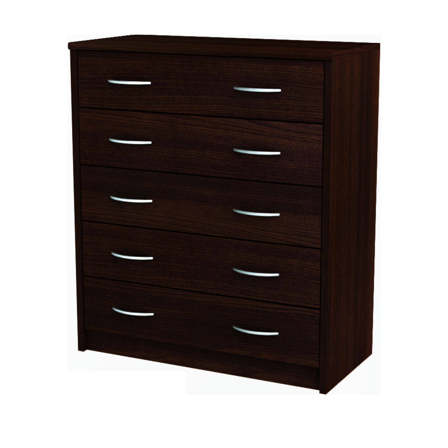 JULIA - Komoda se 5 šuplíky - Skříň na uložení oblečení do ložnice - Wenge - V85cm Š74cm H35cm