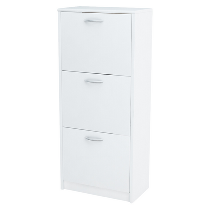 JULIA - Botník na boty - 3 patra úložného prostoru - bílý matný povrch H116cm Š50cm Hl28cm