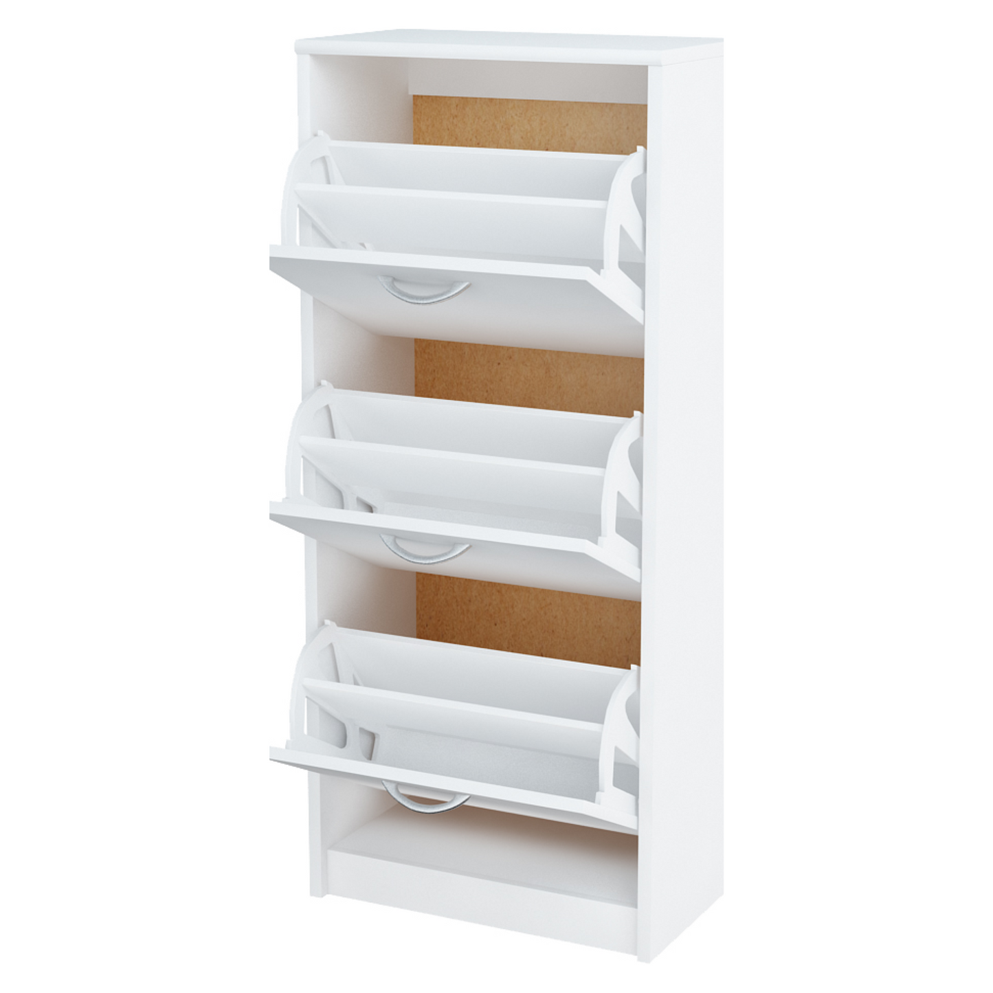 JULIA - Botník na boty - 3 patra úložného prostoru - bílý matný povrch H116cm Š50cm Hl28cm