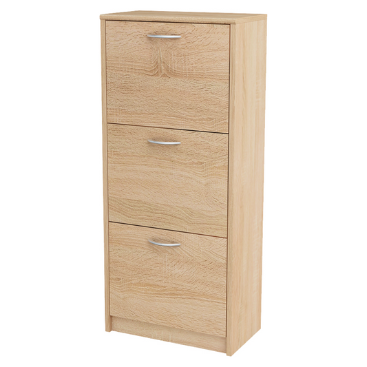 JULIA - Botník na boty - úložný prostor se 3 patry - Sonoma dub - Výška 116 cm, šířka 50 cm, hloubka 28 cm.