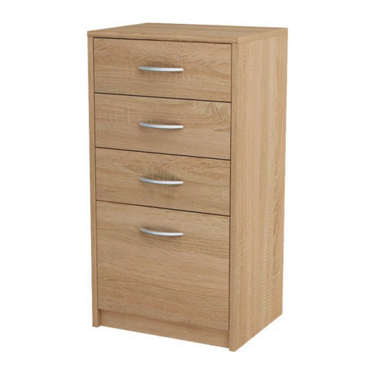 JULIA - Komoda se 4 zásuvkami - Skříň na uložení oblečení do ložnice - Sonoma dub - V85cm Š45cm H35cm