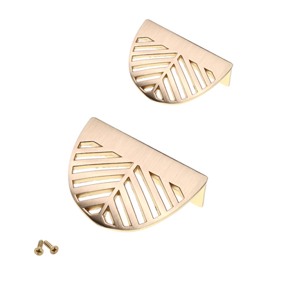 LEAF Edge Pull Nábytková rukojeť 32 mm (celková délka 60 mm) - Mosazná zlatá – Furnica