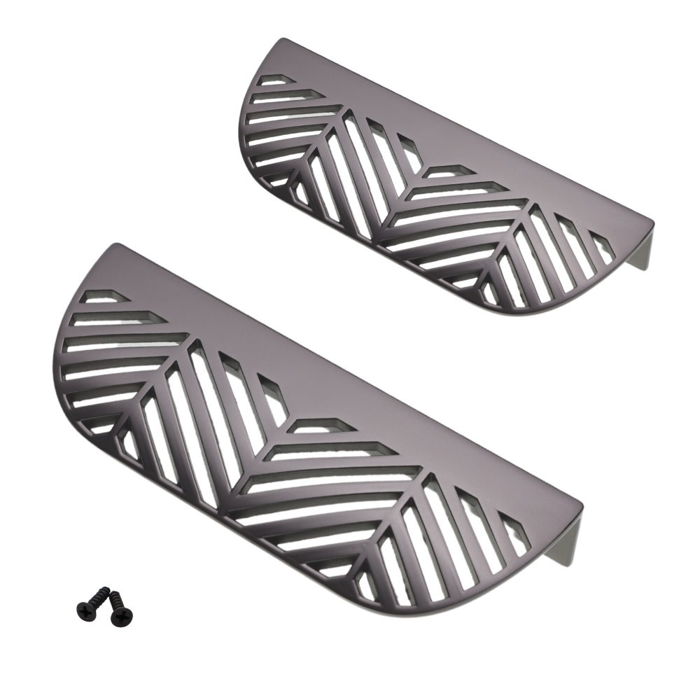 LEAF Edge Pull Nábytková rukojeť 64 mm (celková délka 118 mm) - perlově matný stříbrný – Furnica