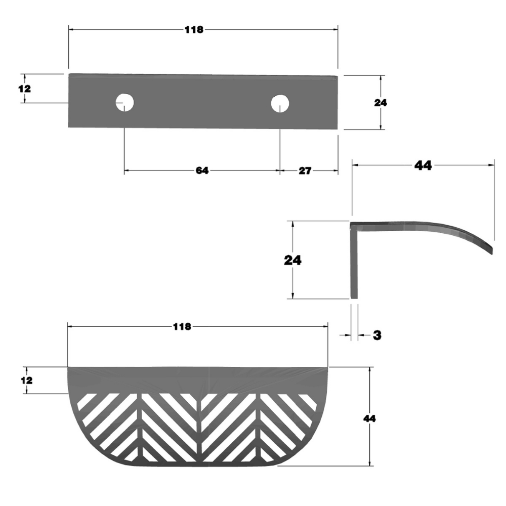 LEAF Edge Pull Nábytková rukojeť 64 mm (celková délka 118 mm) - perlově matný stříbrný (11) – Furnica