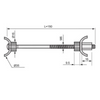 M6x150mm spojovací prvek pro pracovní desku