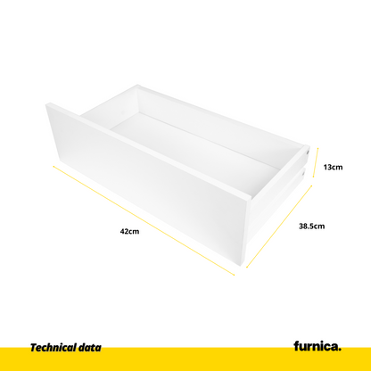 INGRID - Skandinávská komoda se 6 šuplíky - bílý mat / Wotan dub H75cm W100cm D45cm
