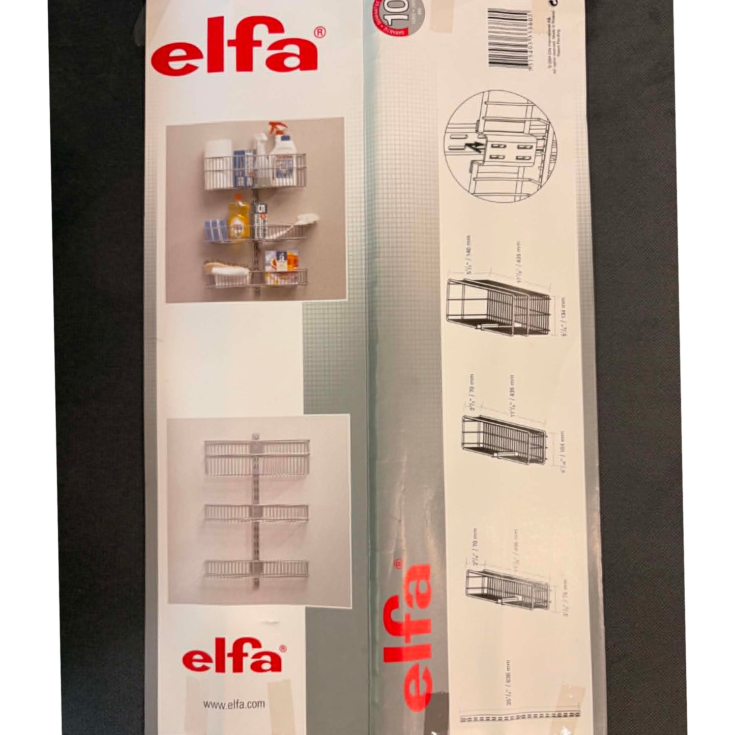Košový systém na dvířka a stěnu Elfa - chrom
