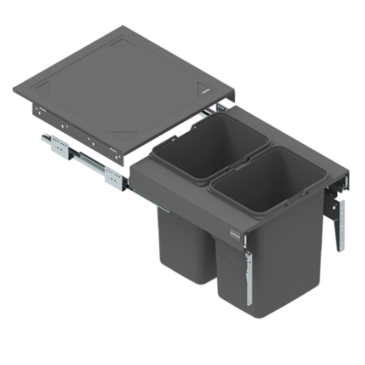 Výsuvný kuchyňský odpadkový koš - 2x15 l nebo 2x20 l - skříňka 50 cm