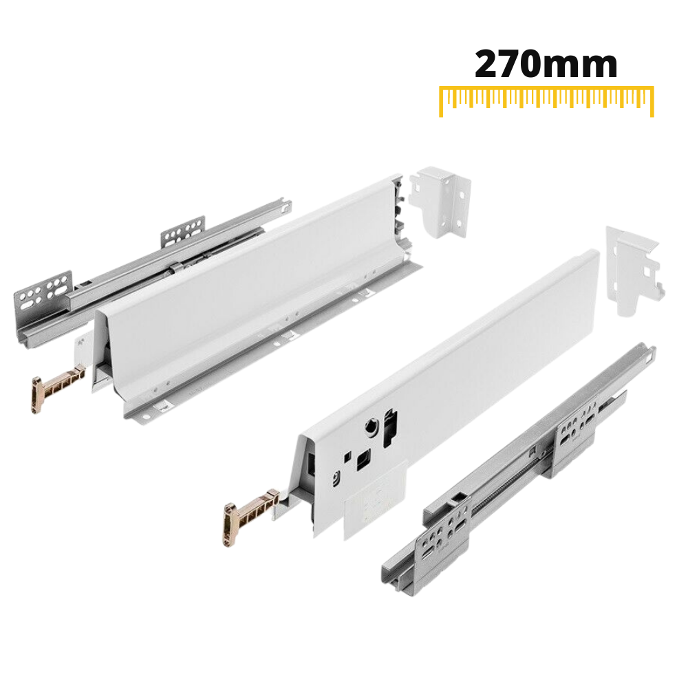 Sada systému zavírání zásuvek s tlumením, NÍZKÝ, V: 68 mm, Bílá (5) – Furnica