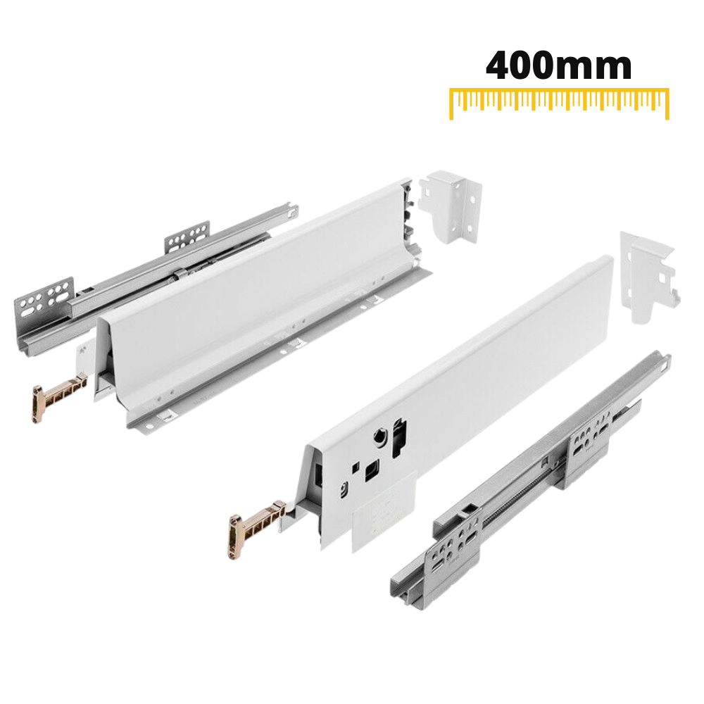 Sada systému zavírání zásuvek s tlumením, NÍZKÝ, V: 68 mm, Bílá (8) – Furnica
