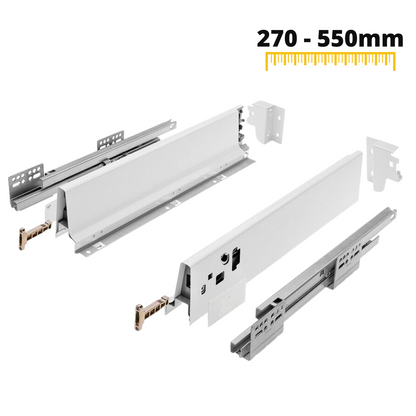 Sada systému zavírání zásuvek s tlumením, NÍZKÝ, V: 68 mm, Bílá (4) – Furnica