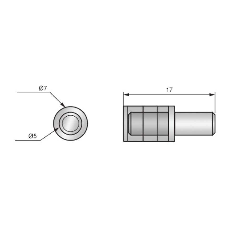 Regálový kolík s plastovým překrytem Ø5mm (1000 ks)