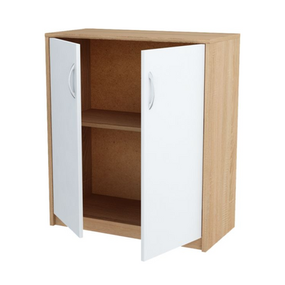 JULIA - Skříň s policemi - 2 dveře - Sonoma dub / bílý matný - V85cm Š74cm H35cm