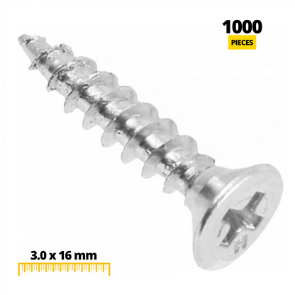 Dřevěné šrouby PH1 3,0x16 mm bílý zinek (1000 ks) (2) – Furnica