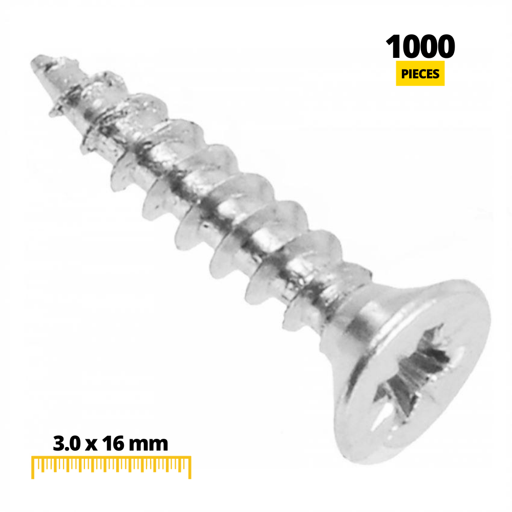 Dřevěné šrouby PZ1 3.0x16mm bílý zinek (1000 ks) (2) – Furnica