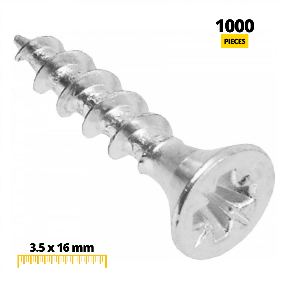 Dřevěné šrouby PZ2 3,5x16mm bílý zinek (1000 ks) (2) – Furnica