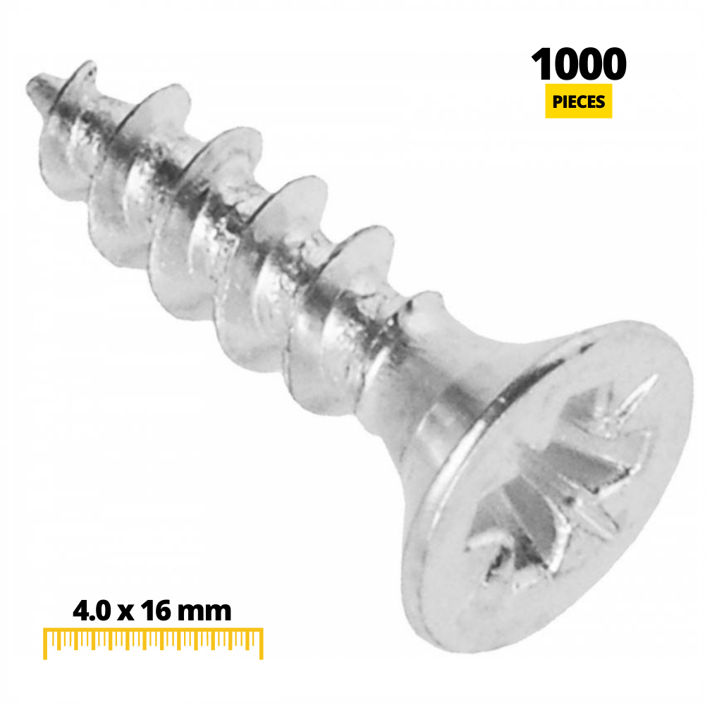 Dřevěné šrouby PZ2 4,0x16mm bílý zinek (1000 ks) (2) – Furnica