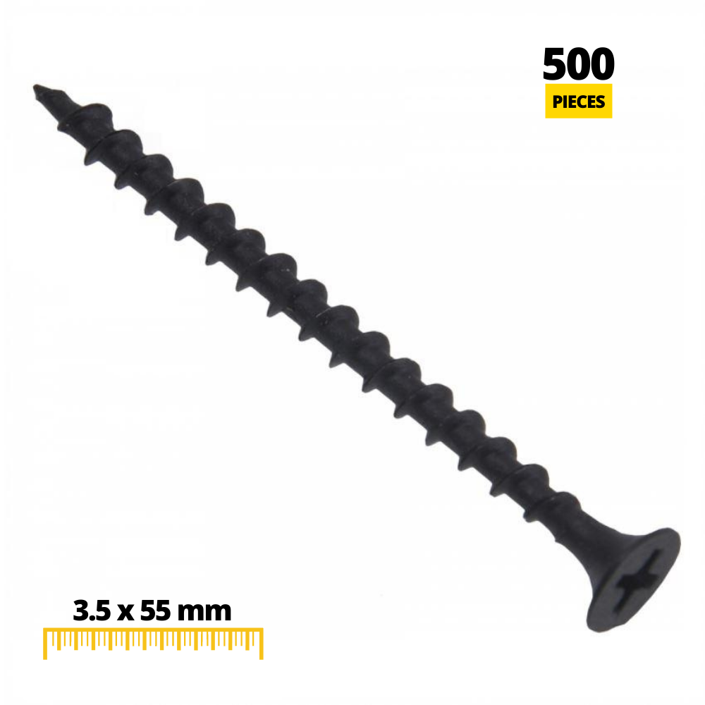 Dřevěné šrouby Phillips PH2 3,5x55mm černé (500 ks) (2) – Furnica