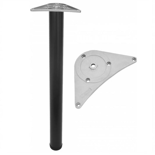 Nastavitelná noha nábytku 710 mm - montážní deska ZnAl - černá – Furnica