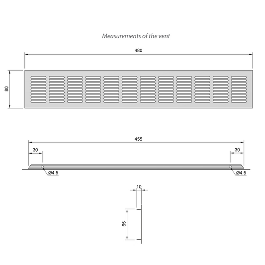 Hliníková větrací mřížka 480x80mm - stříbrná (2) – Furnica