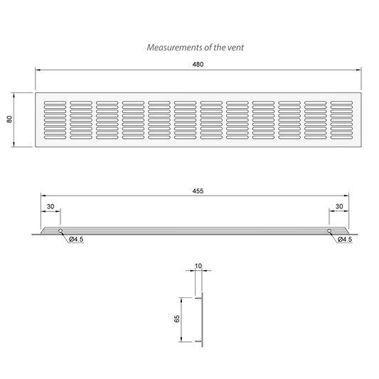 Hliníková větrací mřížka 480x80mm - bílá (2) – Furnica