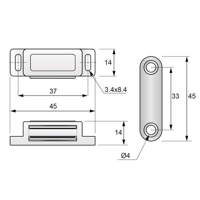 Černý magnetický záchyt dveří (2) – Furnica