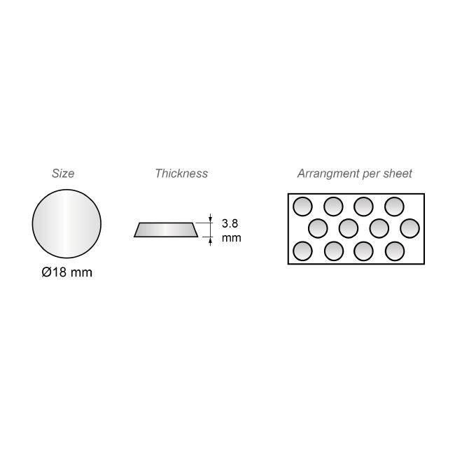 Nárazník na dveře skříně - samolepící - 8x22mm - béžový - 30 kusů