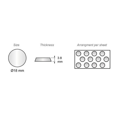 Nárazník na dveře skříně - samolepící - 8x22mm bílý - 30 kusů (5) – Furnica