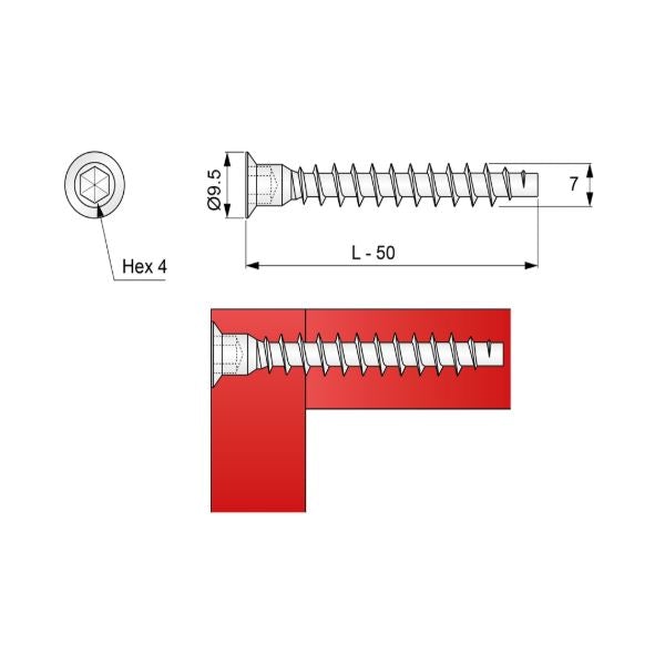 Potvrzovací šroub - 7,0x50 mm (2) – Furnica