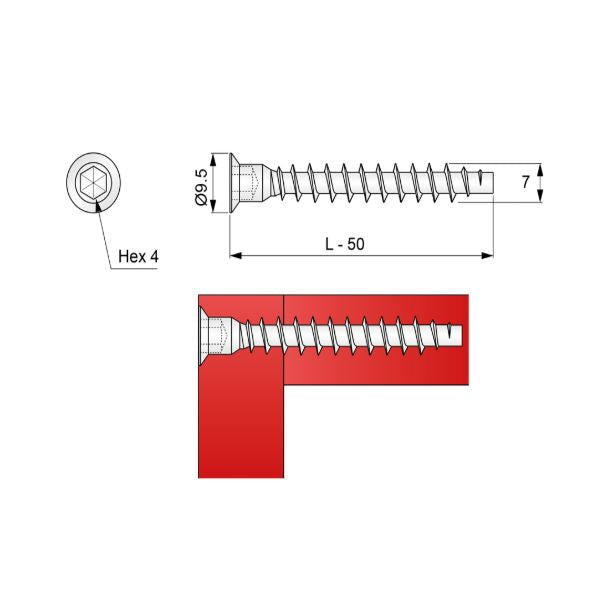 Potvrzovací šrouby - 7,0x50 mm (100 ks) (2) – Furnica