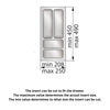 Přihrádka na příbory do zásuvky, šířka skříně: 300 mm, hloubka: 490 mm - kovová