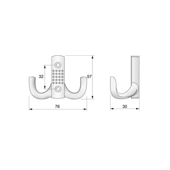Double robe hook - Chrome WP04 NTP 