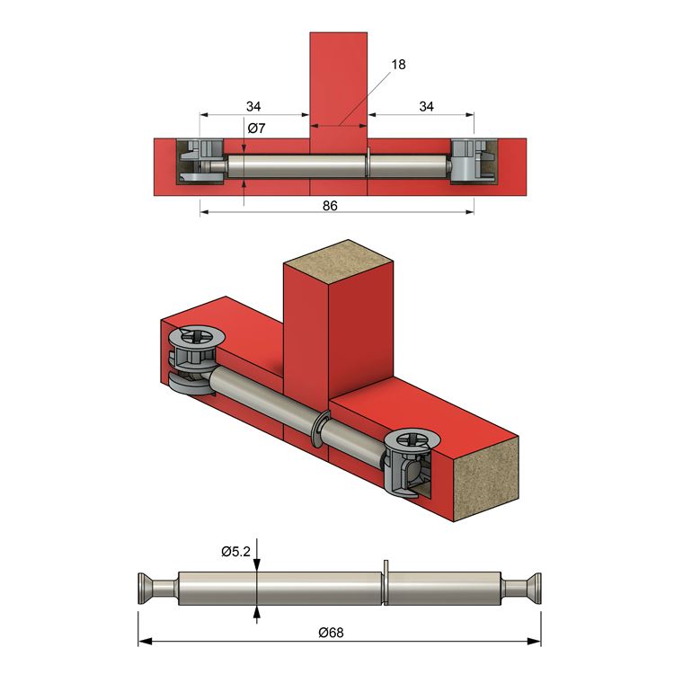 Dvojstranný kamerový čep 34+34 mm (4) – Furnica