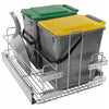 Vysunovací odpadkový koš do kuchyně s tlumeným zavíráním, 2 x 10L s barevnými pláty - 400mm skříňka