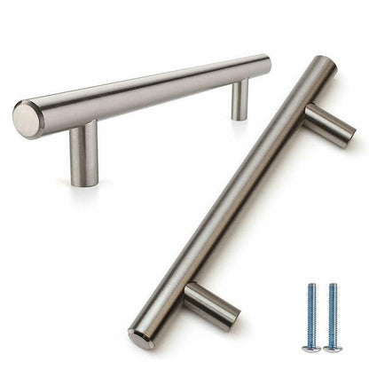 T-Bar nábytková madlo 160 mm (celková délka 250 mm) ﻿štětovaná ocel/nikl (2) – Furnica