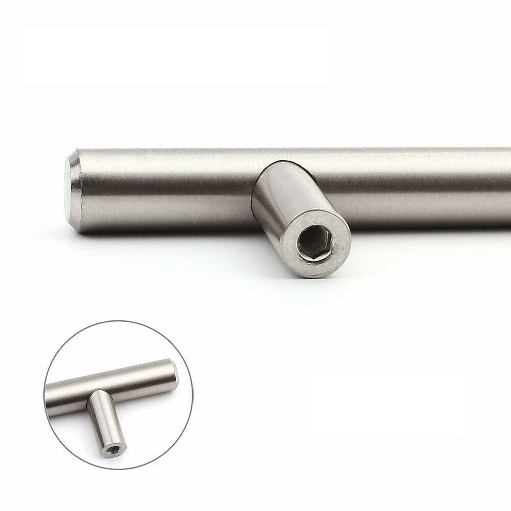 T-Bar nábytková madlo 160 mm (celková délka 250 mm) ﻿štětovaná ocel/nikl (3) – Furnica