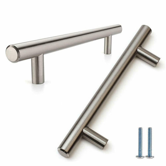 T-Bar nábytková madlo 192 mm (celková délka 300 mm) ﻿štětovaná ocel/nikl (2) – Furnica
