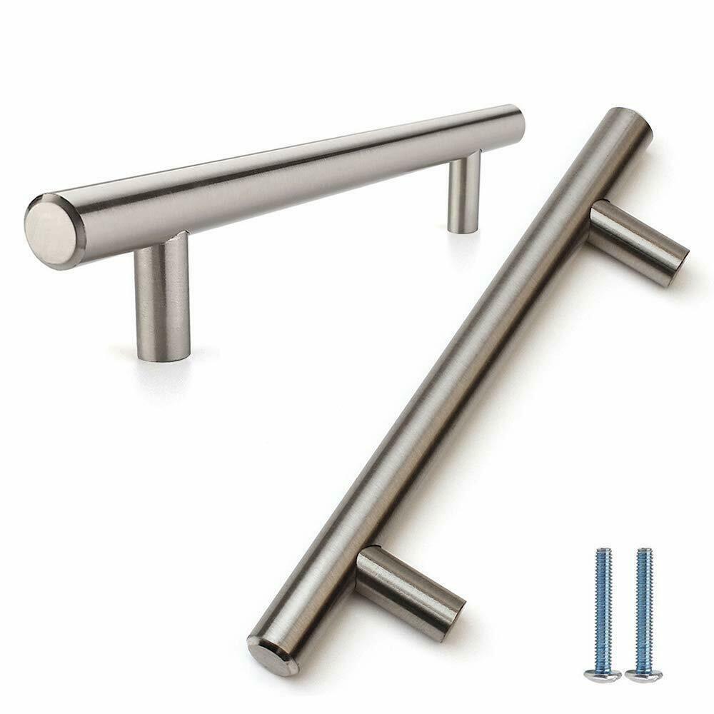 T-Bar nábytková madlo 256 mm (celková délka 400 mm) ﻿štětovaná ocel/nikl (2) – Furnica