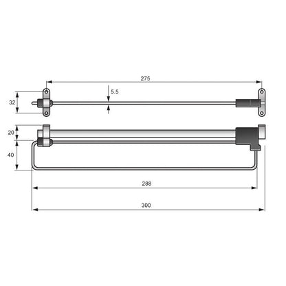 Výsuvná šatní tyč 300mm - chrom (2) – Furnica