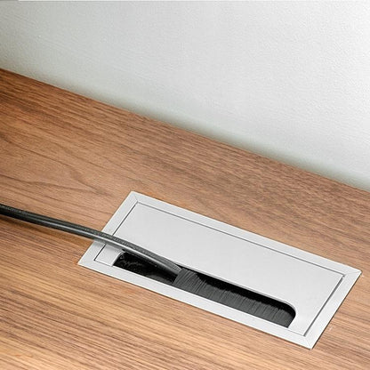 Obdélníkový hliníkový kabelový průchod 160x80mm, stříbrný "Vlna" (4) – Furnica