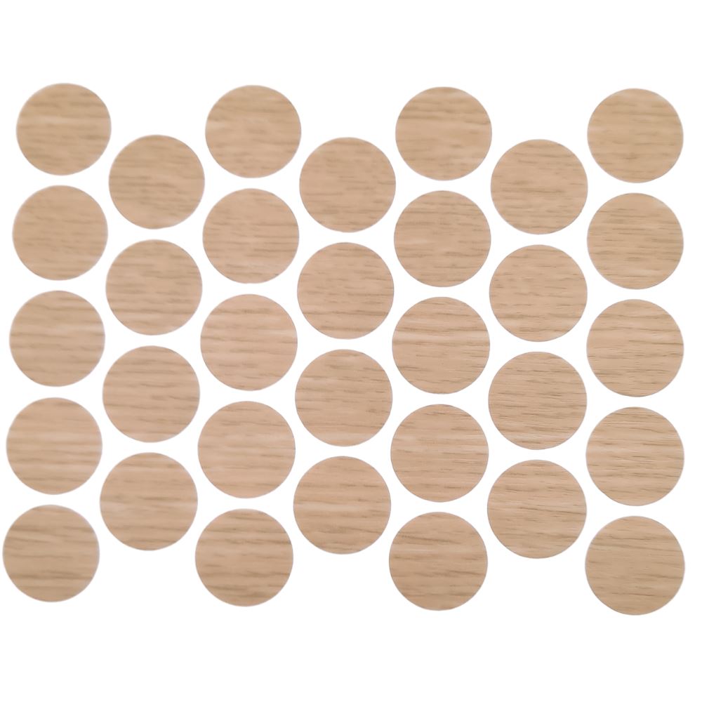 Screw cover caps Self-Adhesive - Natural Oak 18mm Furnica 