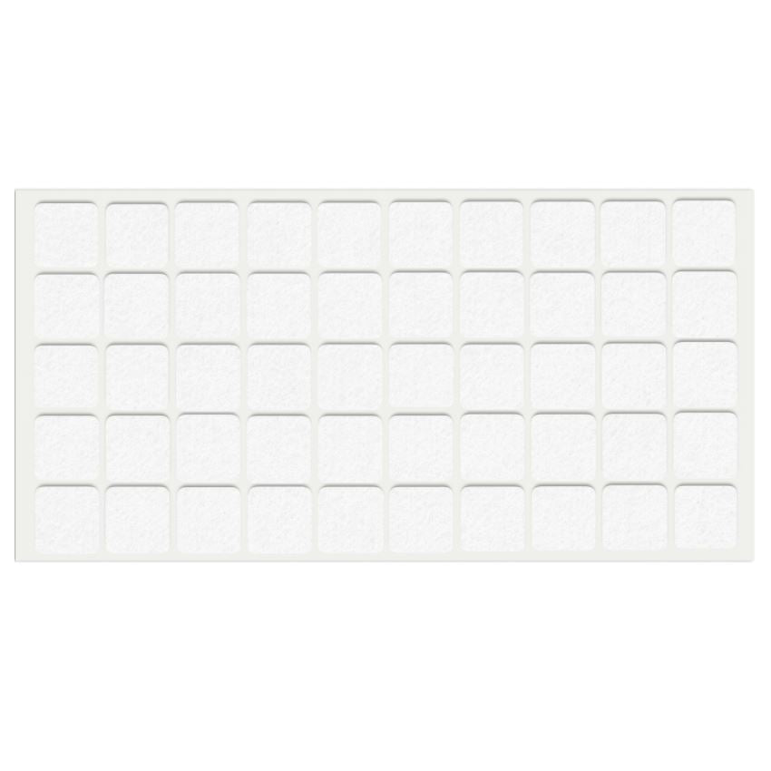 Samolepící filcová podložka 20x20mm bílá – Furnica