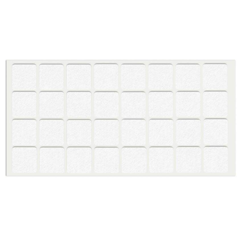 Samolepící filcová podložka 25x25mm - bílá – Furnica
